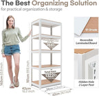 HOMEDANT House 5 Tier Laminated Metal Shelving Unit Adjustable Storage Utility Rack Heavy Duty Shelves Organization Multipurpose Shelf Kitchen Garage Pantry Closet (10, (S) 24.4" W, White)