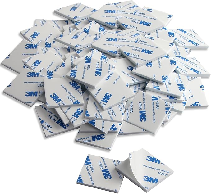 UPINS 120 Pack Square Double Sided Foam Tape Strong Pad Mounting Adhesive Tape (White)