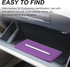 Cacturism Car Registration and Insurance Card Holder, Vehicle Glove Box Car Organizer Women Car Accessories with Magnetic Shut for Cards, Essential Document, Driver License, Purple