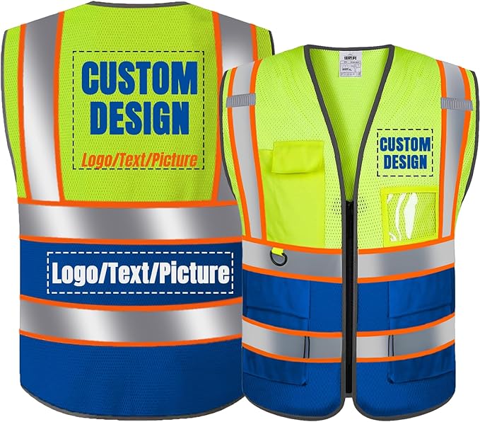 BeautyWill Custom Logo Safety Vest Class2 High Visibility Reflective Vest Breathable Construction Vest