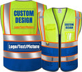 BeautyWill Custom Logo Safety Vest Class2 High Visibility Reflective Vest Breathable Construction Vest