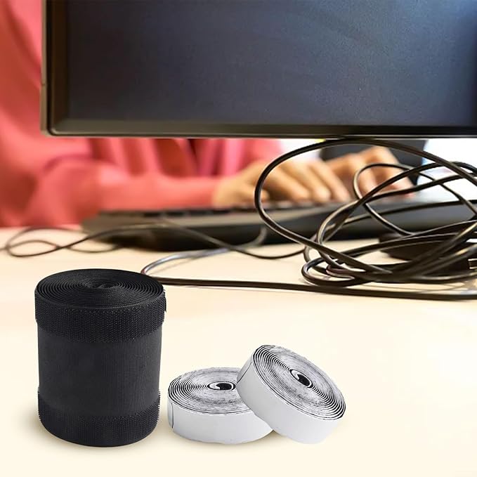 Floor Cable Cover Protector 3 Meters Wire Management System for Office Carpet Polyester Cord Organizer Black(Type A)