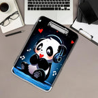 Clipboard with Storage,Office Supplies Nursing Clipboards Folder with Pen Holder Plastic Storage ClipBoard Foldable for Teacher Nurse,Cute Music Panda