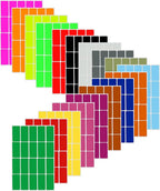 Royal Green Rectangular Color Coding Stickers 1.57inch x 0.75 inch Rectangle Label in 18 Assorted Colored Tags Labels for Kids(40mm x 19) 360 Pack