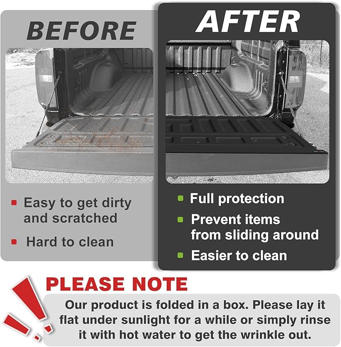 TripleAliners Tailgate Mat Compatible with 2015-2022 Chevy Colorado & GMC Canyon Tailgate Accessories Liner Protector All Weather TPE Custom Fit (Won't Fit Drop-in Liners)