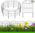 20 Pack Decorative Garden Fence Outdoor - 24in H x 22ft L Rust-Proof Coated Wrought-Iron Panels, Foldable Landscape Border for Patio Flower Beds, Animal Barrier & Yard Decor