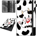 Car Registration and Insurance Holder,Leather Vehicle Glove Box Organizer Wallet for Document,Perfect for any Car,Truck,Motorcycle,Driver License,Trailer or Boat,Men & Women,Black White Milk Cow