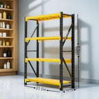 torage Shelves,Garage Shelving Heavy Duty Metal Adjustable Garage Shelves, Shelving Units Industrial Shelving for Warehouse (Yellow and Black, W31.5*D19.7*H63)