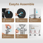 Stainless Steel Stanchions with Red Velvet Ropes, 4PCS Crowd Control Barriers Set with Fillable Weighted Base, No-Tool Assembly for Weddings, Events, Queue Management