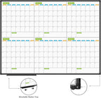 JILoffice Magnetic Dry Erase Calendar Whiteboard, 6 Months White Board Planner 48 X 36 Inch, Black Aluminum Frame Wall Mounted Board for Office Home and School