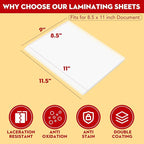 CAREGY 500 Pack Laminating Sheets,Holds 8.5 x 11 Inch Sheets,Thermal Laminating Pouches, 3 Mil, 9 x 11.5 Inches Lamination Sheet Paper for Laminator, Round Corner Letter Size