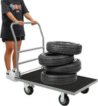 Heavy Duty Foldable Platform Truck Cart with 4 Wheels,36'' L x 24'' W Steel Rolling Flat Cart Push Cart Dolly Large Hand Truck Dolly 2200LBS Capacity Moving Hand Dolly for Groceries,Garage,Warehouse