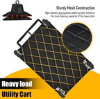 Utility Plastic Tool Cart, 46 x 26-Inch Rolling Service Carts Huge Storage W/Deep 2-Shelf Heavy Duty Cart with Wheels, 1000 lbs Capacity Organizer for Garage, Warehouse, Workshop, Black