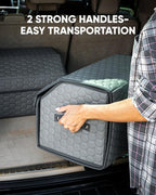 Owleys Foldable Trunk Organizer For Car - Trunk Organizers Car Storage - Collapsible Auto Trunk Organizer With Lid - Small And Large Cargo Organizer - Trunk Organization (Gray 21)