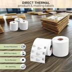 2 Rolls of 3 x 1 Direct Thermal Labels, 1400 Labels per Roll - for Zebra & Arkscan Printers