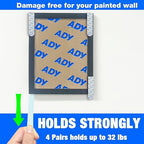 ADY Picture Hanging Strips Heavy Duty 40Pairs，Damage Free Removable Picture Hangers, Refill Adhesive Strips for Rent Room, Hook and Loop Strips Mounting Tape for Painted Wall
