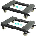 Heavy Duty Adjustable Furniture Moving Dolly - Furniture Movers with 4 Swivel Casters Wheels, Small Wood & Metal Floor Flat Dollies Cart, Set of 2