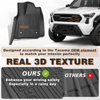 TripleAliners for Tacoma 2024 2025 Double Cab Floor Mats (Fit Auto Trans ONLY) All Weather Floor Liners Compatible with 2024+ Toyota Tacoma Accessories Front & Rear Mats, 3PCS(Not for Hybrid/Manual)