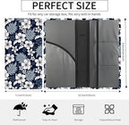 Premium Car Registration and Insurance Card Holder, Cute PU Leather Car Document Holder, Vehicle Glove Box Car Organizer with Magnetic Closure for Driver License, Cards Navy Tropical Hibiscus