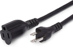 Amazon Basics Extension Cord, 13 Amps, 125V, 10 Foot, Black - Pack of 2
