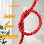 Spiral Cable Wrap, 16.4ft, 33ft Wire Protection Sleeve Cover Cable Organizer Pipe Flexible Spiral Wrap Winding Tube Prevent Cat from Chewing Cables (Red, 8mm (5/16")-33ft)