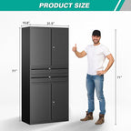 SISESOL Metal Storage Cabinet with Drawer and Locks,Black Garage Storage Cabinet with Locking Doors and Adjustable Shelves,71" Tall Large Metal Cabinets with Magnetic Door for Home,Office,Garage