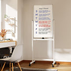 Rolling Whiteboard on Wheels, 40" x 24" Double-Sided Mobile Magnetic White Board with Stand, Portable Standing Dry Erase Board Easel for Home Office Classroom School, Silver