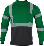 FONIRRA Safety Shirts for Men High Visibility Reflective ANSI Class 2 Hi Vis Construction Work T Shirts Long Sleeve