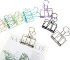 16 Pcs Hollow Binder Clips - 8 Colors Skeleton Design Paper Clamps for Office School Home Use, Organize Documents Files Notes(L,1.9x2.6in)