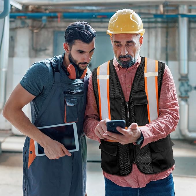 KAYGO Safety Vest with Pockets - High Visibility Reflective Vest ANSI Class 2 Construction Vest