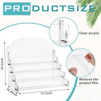 Menkxi Clear Acrylic Greeting Card Display Stand Portable Sticker Display Stand Card Display Rack Holder Postcard Organizer for Retail Counter Desk Stamp Mail Photo Storage(4 Tier,16''x10''x14'')