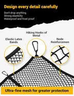 Cargo Net for Pickup Truck Bed - Stretchable 4'x4' to 7'x7', High Elastic Fine Mesh 1''x1'' with 8 Metal Carabiners - Ideal for ATV, SUV, UTV, Truck and Boat Use (Single Layer)