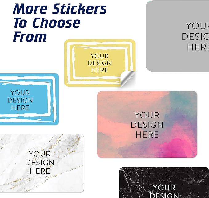 100 Custom Vinyl Stickers - Upload Your own Image, Text, Design, Logo - Personalized Logo Labels for Handmade, Packaging, Bottle, Jars, Candle, Brand Stickers (Lemon Swirls, 5x3)