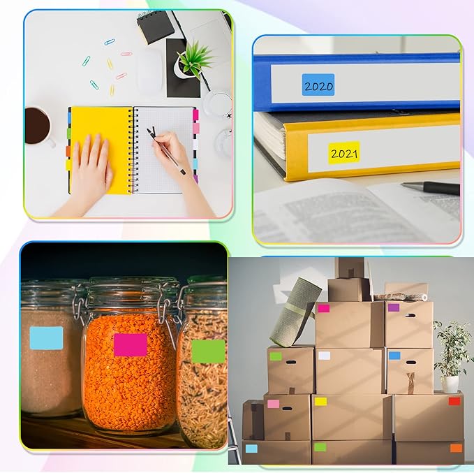 Tallew 2800Pieces 10 Color Coding Labels Rectangle Colored Stickers Assorted Removable Stickers for Classrooms Offices Labeling Marking(0.5" X 0.75")