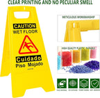 Wet Floor Sign 3 Pack - Caution Wet Floor Signs Commercial for Safety Precautions | Visible Yellow Warning Sign for Slippery Surfaces