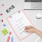 Hongri Plastic Clipboard with Pen Holder, Pink 8.5x11 Letter Size Clip Board for Classroom, Office, Students, Nurses and Women, Low Profile Clip, Size 12.5 x 9 in