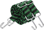 uxcell 2Pcs Adjustable Bungee Cords with Hooks, 79 Inch Flat Heavy Duty Elasticity Straps Rubber Bungee Cords with Buckle for Outdoor, Camping, Tarp, Bike Rack, Luggage, Black Green