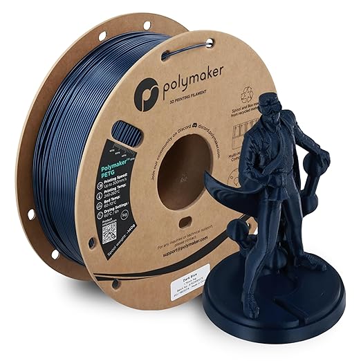 Polymaker PETG Dark Blue 3D Printer Filament 1.75mm 1kg, High Speed PETG up to 300mm/s, High Strength New Formula, Excellent Layer Adhesion, Warp Free, Compatible with Most 3D Printers