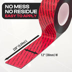 GripBond Black Super Bond Heavy Duty Double Sided Tape, 1 Roll (18.3 Ft), 1.2” x 220” – Waterproof Adhesive Mounting Tape for Indoor/Outdoor, Walls, Automotive, Car, LED Strip Lights, Home, Office
