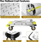 Platform Truck Heavy Duty Push Cart Dolly with 2000 LBS Capacity Foldable Moving Flatbed Cart with 6'' Swivel Wheels Large Steel Platform Dolly Cart for Groceries, Garage, Warehouse (36"X 24")