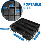 Double Side Tool Box Organizer, Hardware Storage Box, Portable Small Parts Organizer with Removable Plastic Dividers for Screws, Nuts, Nails, Bolts (Black)
