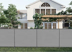 Patio 5' x 73' Outdoor Privacy Screen Freestanding Temporary Fence Panels Net Cover with Metal Poles for Outside Backyard Pool Garden Air Conditioner Fencing, Light Gray