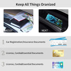 Car Registration and Insurance Holder, Leather Car Glove Box Organizer, Cool Car Accessories for ID, Driver's License Cards & Essential Document,business cards,Men&WomenFlower Purple Rose