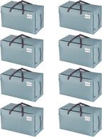 VENO 8 Pack Moving Bags and Large Christmas Decoration Storage Bins with lids. Alternative to Moving Boxes, Packing Supplies for College. Heavy Duty Totes (Light Blue Matte, 8 Pack)