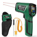 Infrared Thermometer Gun,SQECH Laser Thermometer Gun -40℉～2192℉(-40℃～1200℃),50:1 Non-Contact High Temp Thermometer with Thermocouple Probe,Color Backlight,Adjustable Emissivity,for Industry&Home