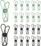 PATIKIL 50Pcs Paper Office Binder Clips, 1.26" Small Metal Wire Hollow Out Paper Clamps Long Tail Binder Clips for Photo Clothes Hanging Office Home Kitchen Food Package, Black/Green