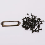 LGEGE 30pcs Brozen Tone Office Library File Drawer Tag Vintage Style Label Holder (60 x 17mm)