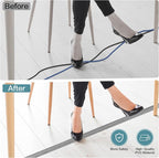 Floor Cord Cover Self Adhesive Cord Hider Floor Extension Cord Covers for Floor Power Cord Protector Cable Management Prevent Cable Trips Cable Cavity 0.32" W x 0.32" H (Light Grey Wood, 20Ft)