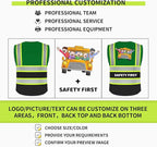 BeautyWill Custom Logo Safety Vest Class 2 High Visibility Reflective Vest for Men - Personalized Logo Team Vest