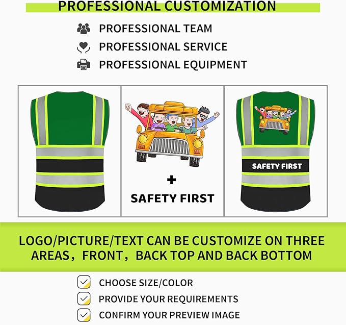 BeautyWill Custom Logo Safety Vest Class2 High Visibility Reflective Vest Breathable Construction Vest